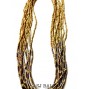 beige beads necklaces multiple strand with pipe steels